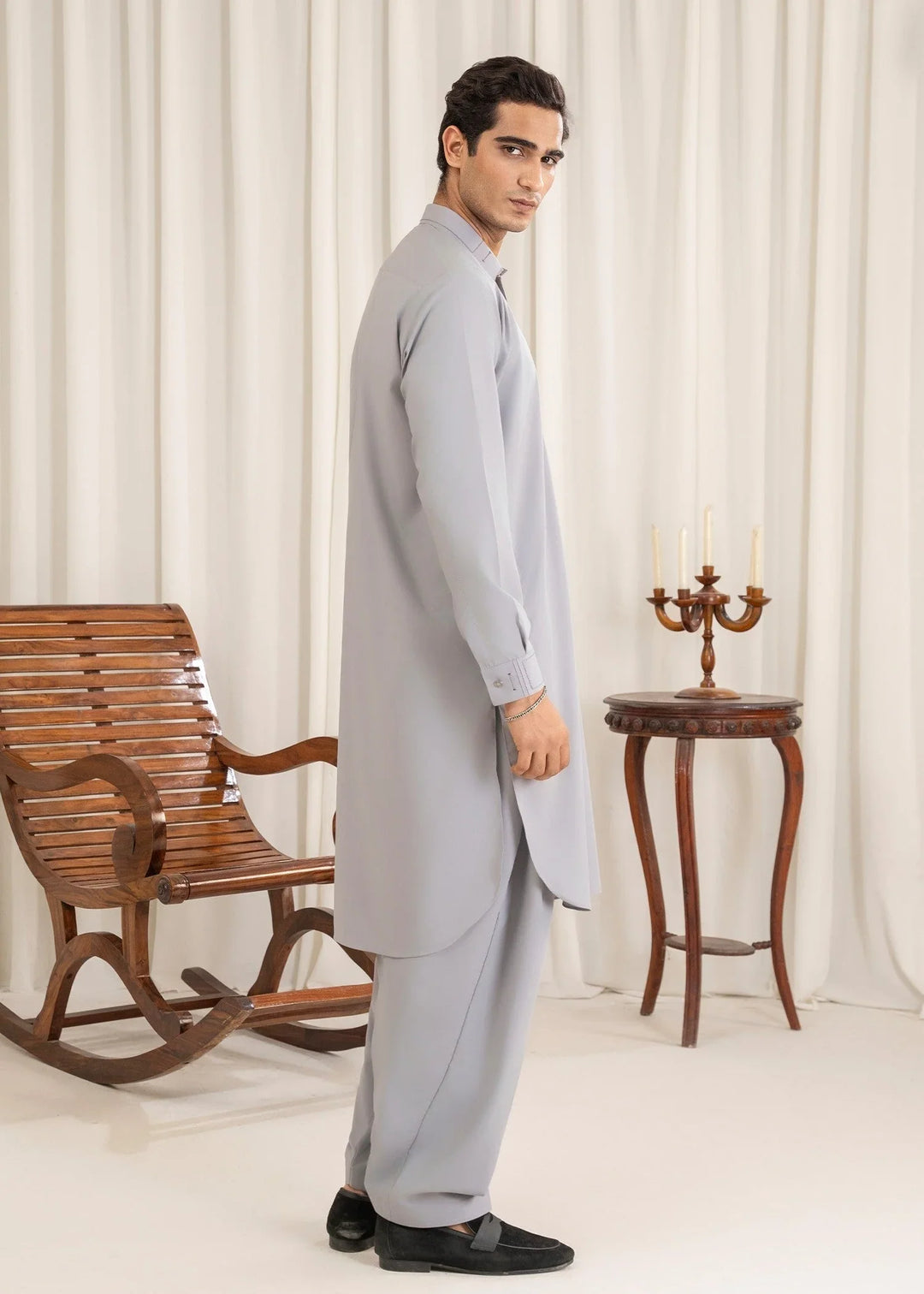 Buraq Mens Arbab Edit  Kurta Shalwar Wash N Wear Mineral - Casual Collection