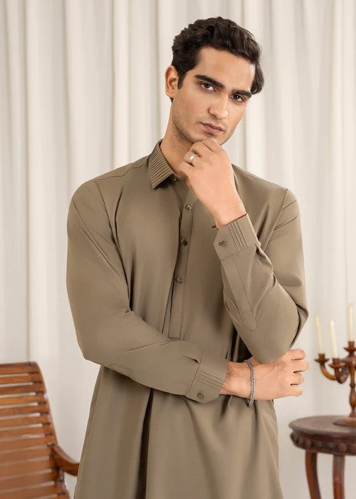 Buraq Mens Arbab Edit  Kurta Shalwar Wash N Wear Kiwi - Casual Collection