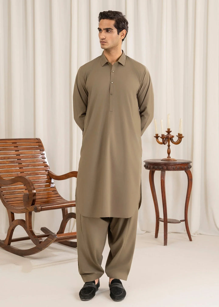 Buraq Mens Arbab Edit  Kurta Shalwar Wash N Wear Kiwi - Casual Collection