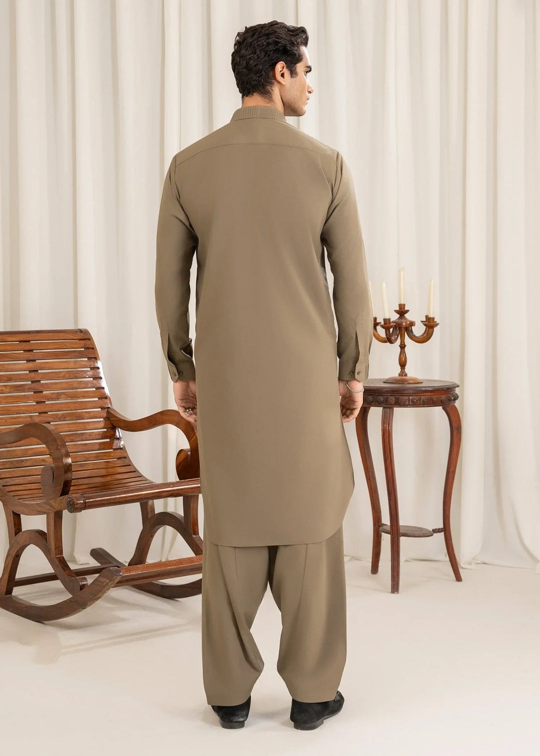 Buraq Mens Arbab Edit  Kurta Shalwar Wash N Wear Kiwi - Casual Collection