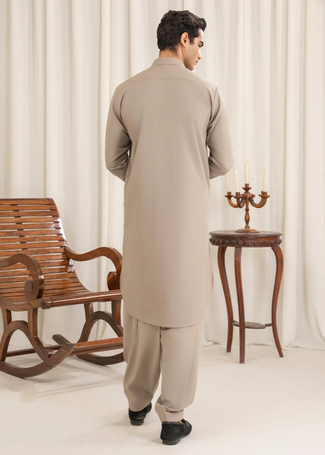 Buraq Mens Arbab Edit  Kurta Shalwar Wash N Wear Eucalyptus - Casual Collection