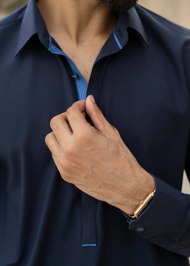 Ghumaan by Buraq Mens Pret Kurta Shalwar Wash n Wear Shaffaf - Casual Collection