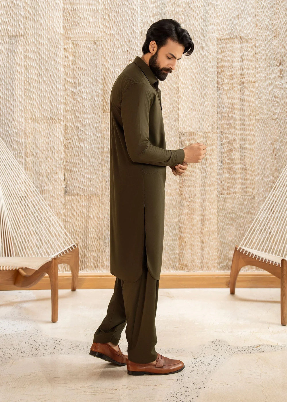 Ghumaan by Buraq Mens Pret Kurta Shalwar Wash n Wear Wajd - Casual Collection