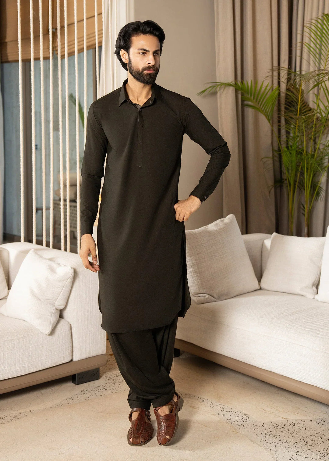 Ghumaan by Buraq Mens Pret Kurta Shalwar Wash n Wear Mauj - Casual Collection