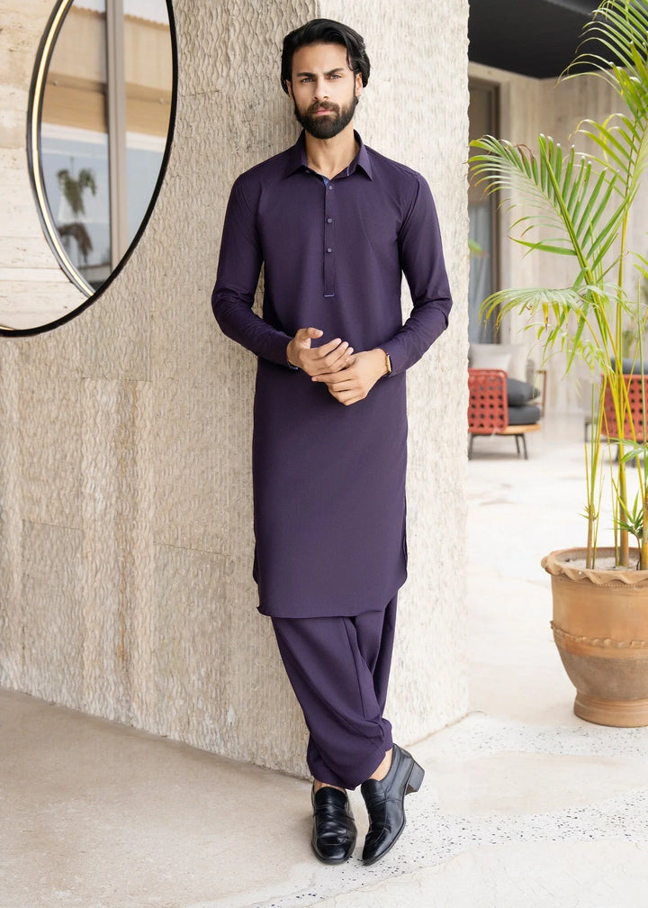 Ghumaan by Buraq Mens Pret Kurta Shalwar Wash n Wear Gulaab - Casual Collection