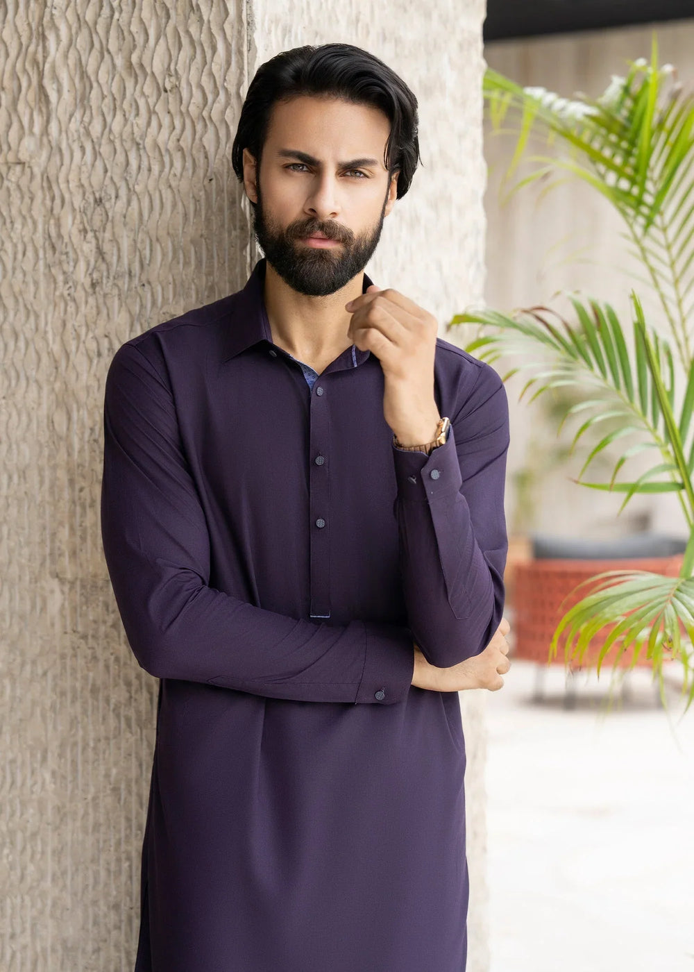 Ghumaan by Buraq Mens Pret Kurta Shalwar Wash n Wear Gulaab - Casual Collection