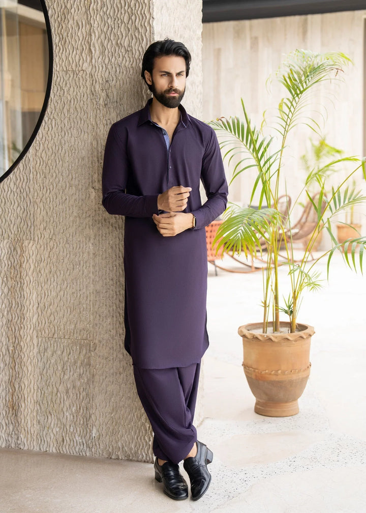 Ghumaan by Buraq Mens Pret Kurta Shalwar Wash n Wear Gulaab - Casual Collection