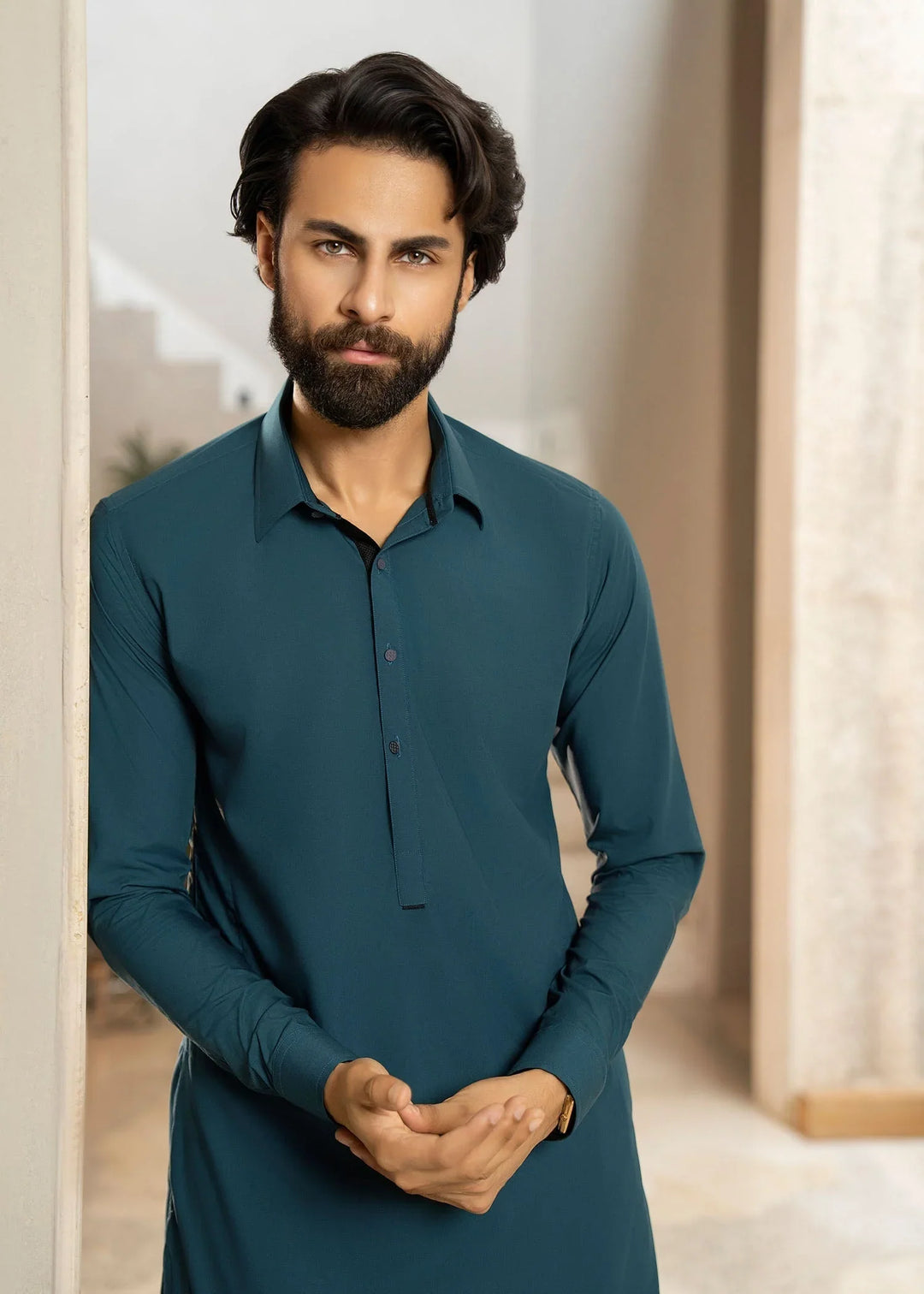 Ghumaan by Buraq Mens Pret Kurta Shalwar Wash n Wear Zalwa - Casual Collection