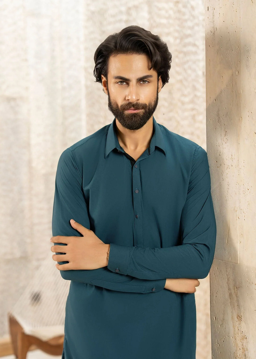 Ghumaan by Buraq Mens Pret Kurta Shalwar Wash n Wear Zalwa - Casual Collection