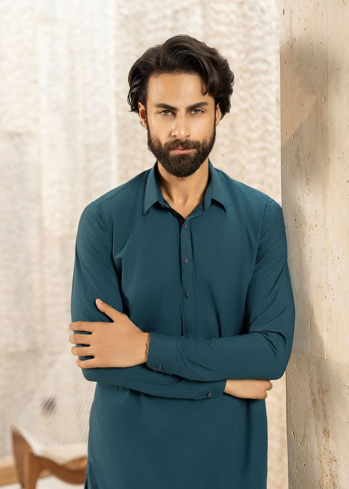Ghumaan by Buraq Mens Pret Kurta Shalwar Wash n Wear Zalwa - Casual Collection