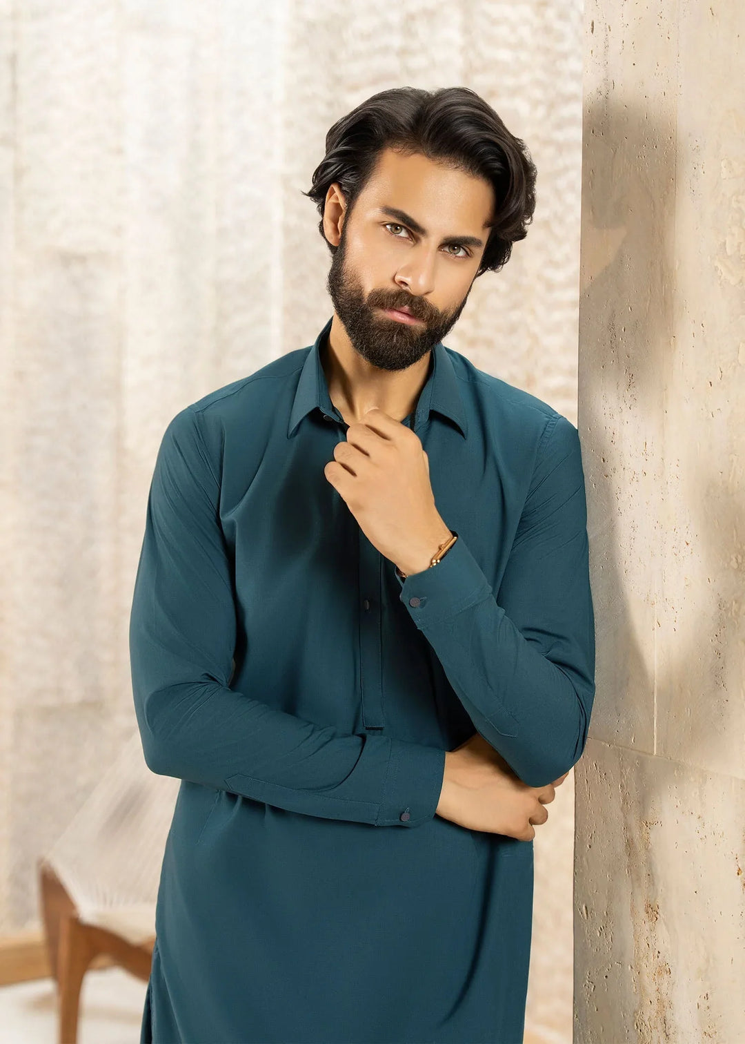 Ghumaan by Buraq Mens Pret Kurta Shalwar Wash n Wear Zalwa - Casual Collection