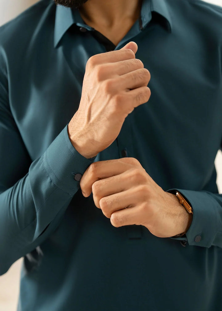 Ghumaan by Buraq Mens Pret Kurta Shalwar Wash n Wear Zalwa - Casual Collection