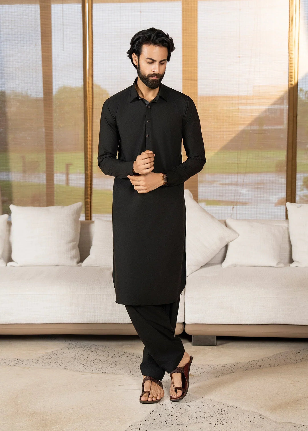 Ghumaan by Buraq Mens Pret Kurta Shalwar Wash n Wear Wasl - Casual Collection