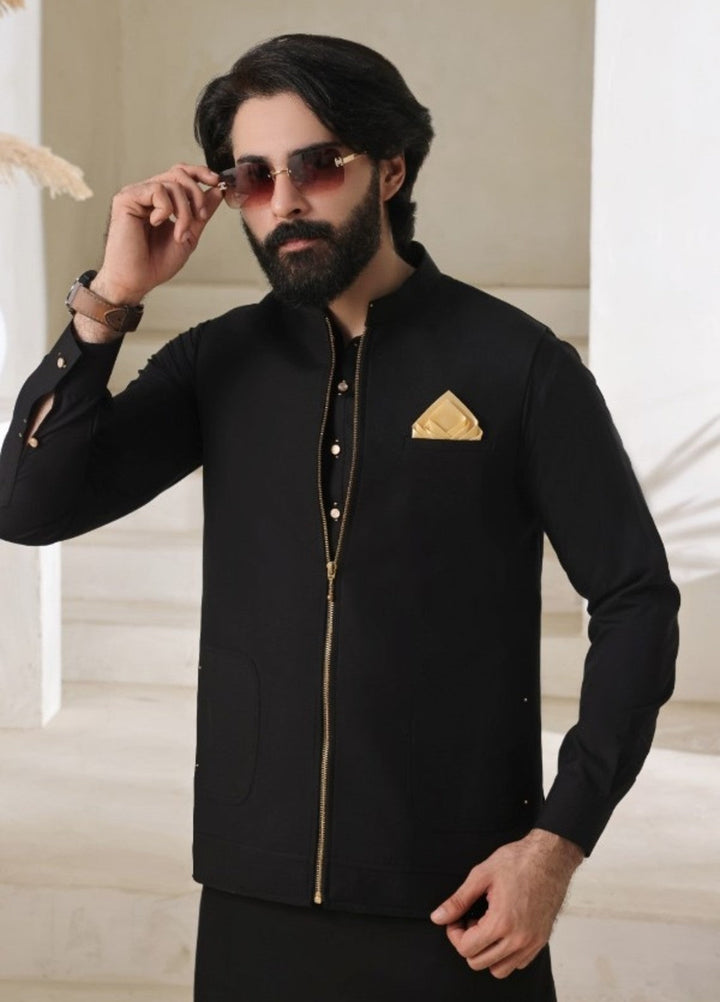 Bazm E Riwayat by Bin Musab Men Kurta Pajama 2 Piece Blended Zipper Storm - Festive Collection