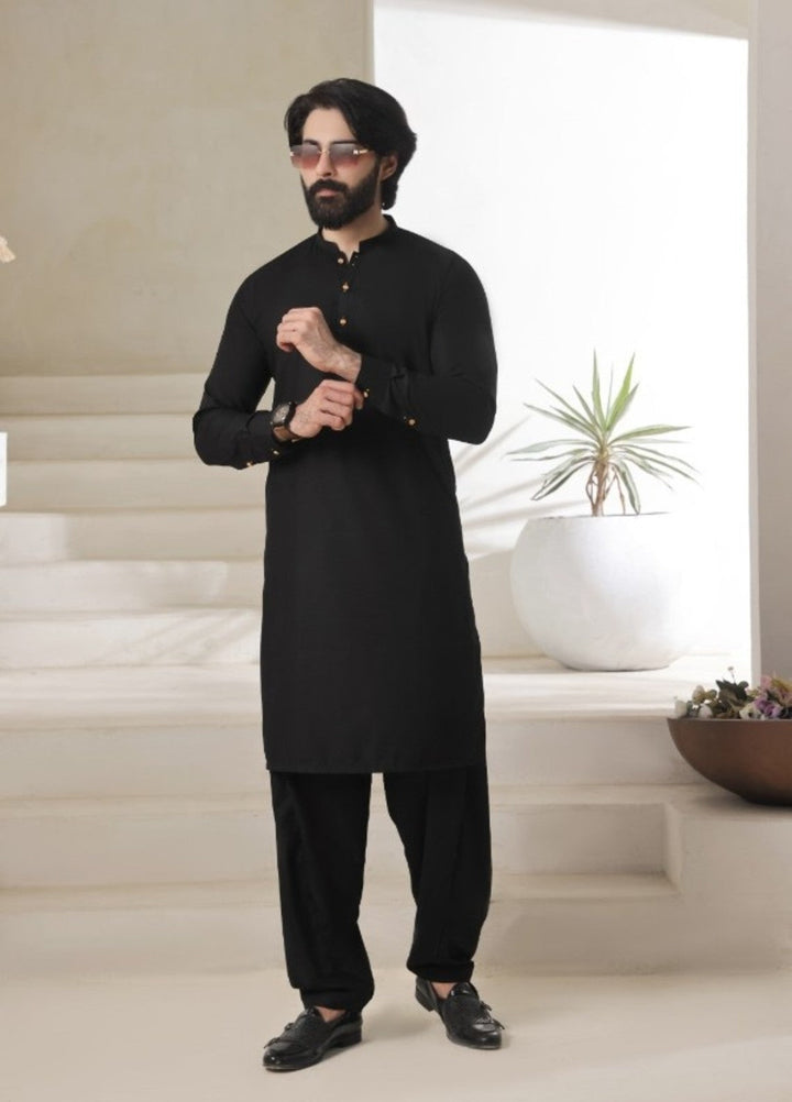 Bazm E Riwayat by Bin Musab Men Kurta Pajama 2 Piece Blended Zipper Storm - Festive Collection