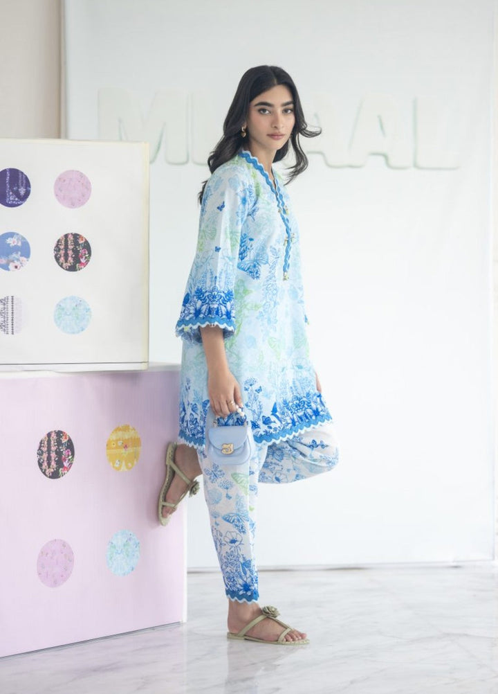 Misaal by Ayesha Somaya Charmed Women Pret Lawn Silk Suits 2 Piece Azure Bloom - Casual Collection