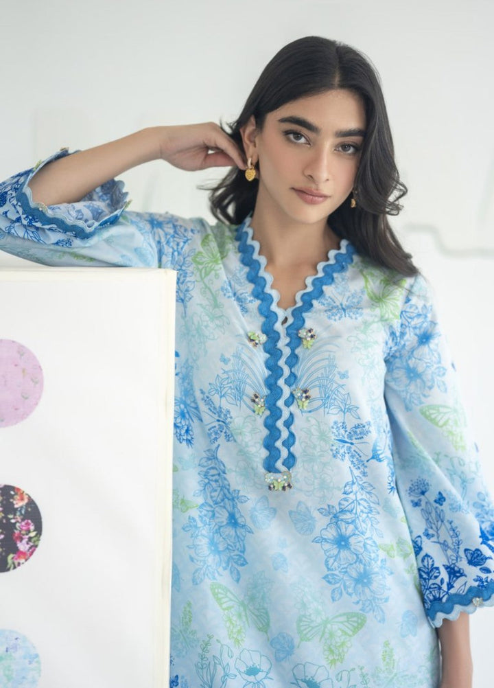 Misaal by Ayesha Somaya Charmed Women Pret Lawn Silk Suits 2 Piece Azure Bloom - Casual Collection