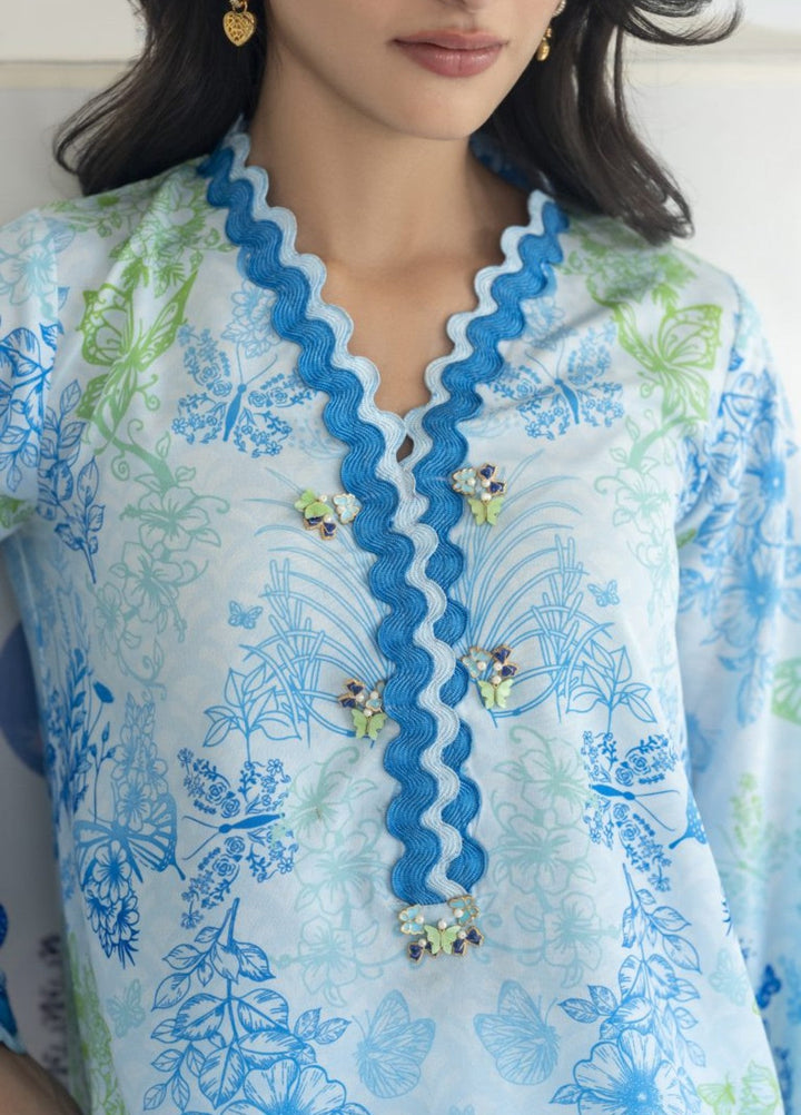 Misaal by Ayesha Somaya Charmed Women Pret Lawn Silk Suits 2 Piece Azure Bloom - Casual Collection