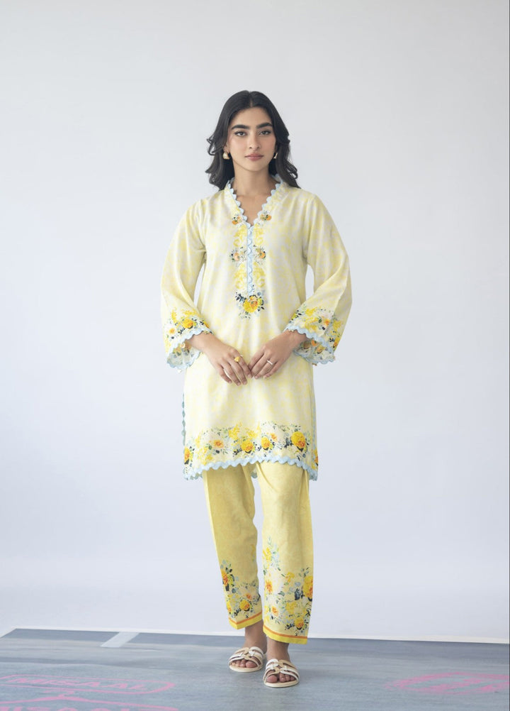 Misaal by Ayesha Somaya Charmed Women Pret Lawn Silk Suits 2 Piece Lemon DayDream - Casual Collection