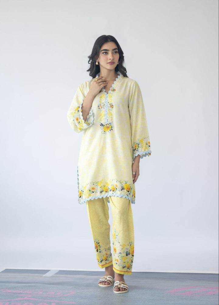 Misaal by Ayesha Somaya Charmed Women Pret Lawn Silk Suits 2 Piece Lemon DayDream - Casual Collection