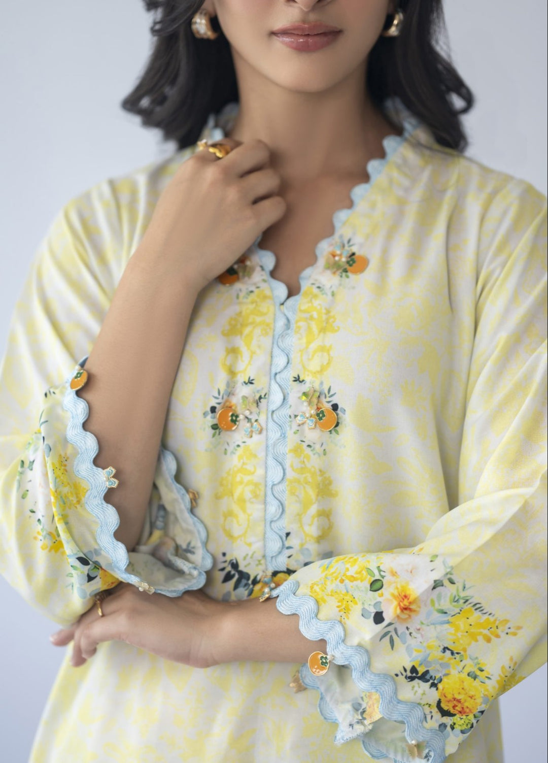 Misaal by Ayesha Somaya Charmed Women Pret Lawn Silk Suits 2 Piece Lemon DayDream - Casual Collection