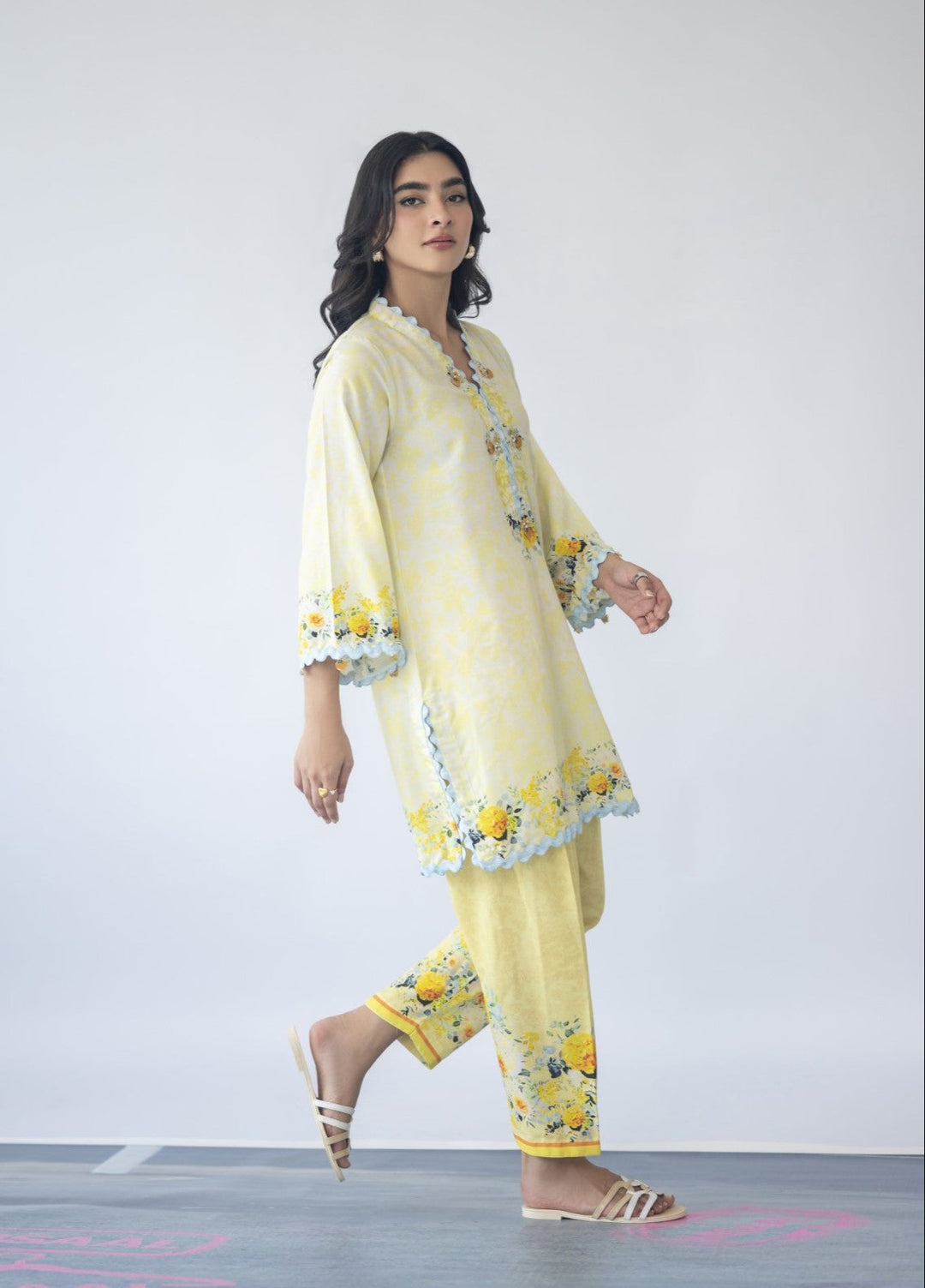 Misaal by Ayesha Somaya Charmed Women Pret Lawn Silk Suits 2 Piece Lemon DayDream - Casual Collection