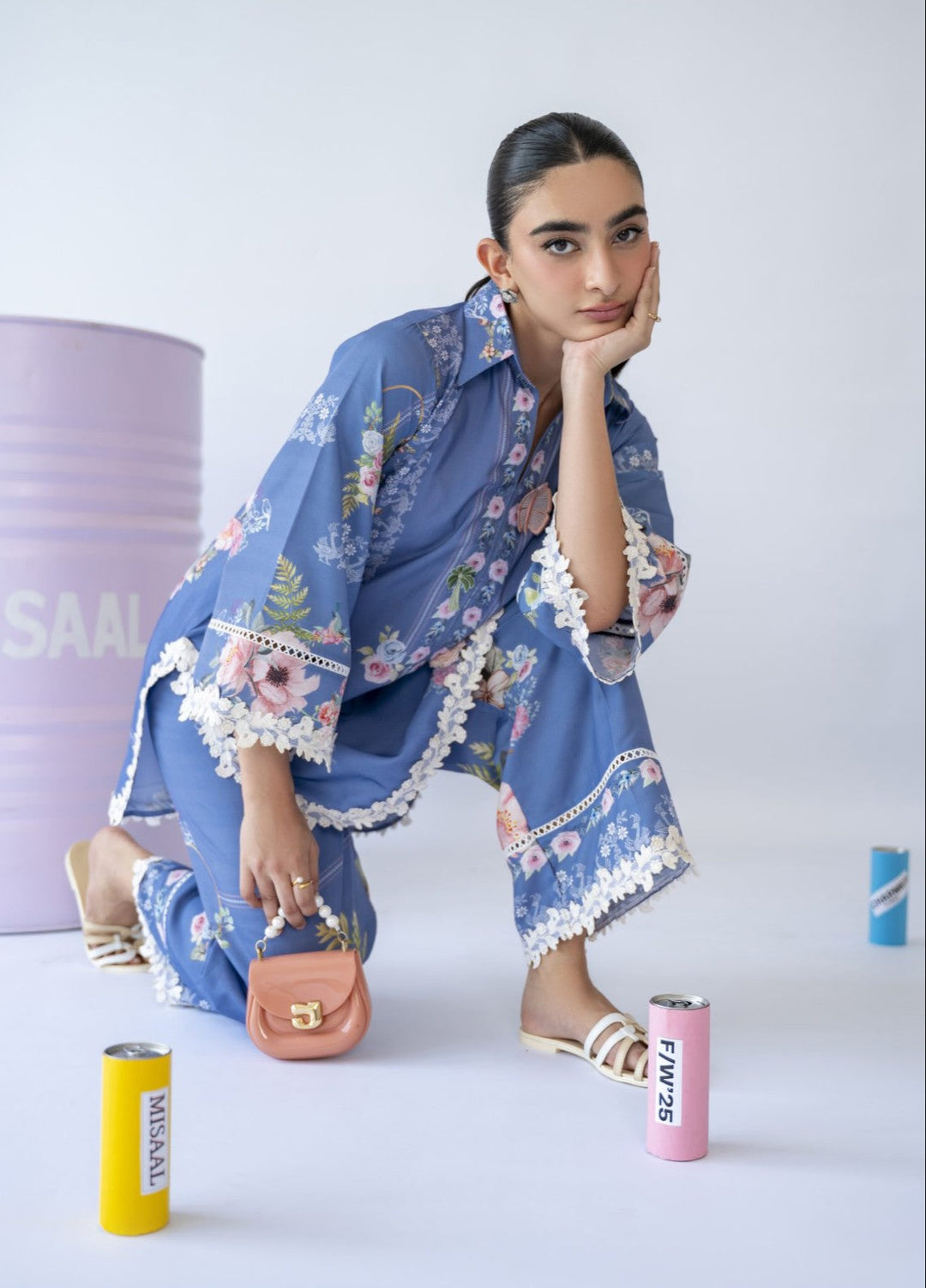 Misaal by Ayesha Somaya Charmed Women Pret Lawn Silk Suits 2 Piece The Flower - Casual Collection