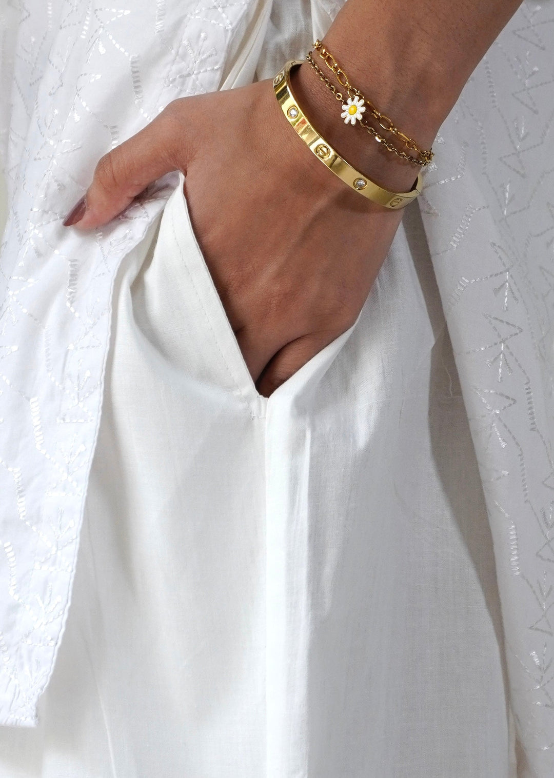 Breezy Basics by Deck Up Women Bottoms 1 Piece Pearl Bell Bottoms - White - Summer Collection