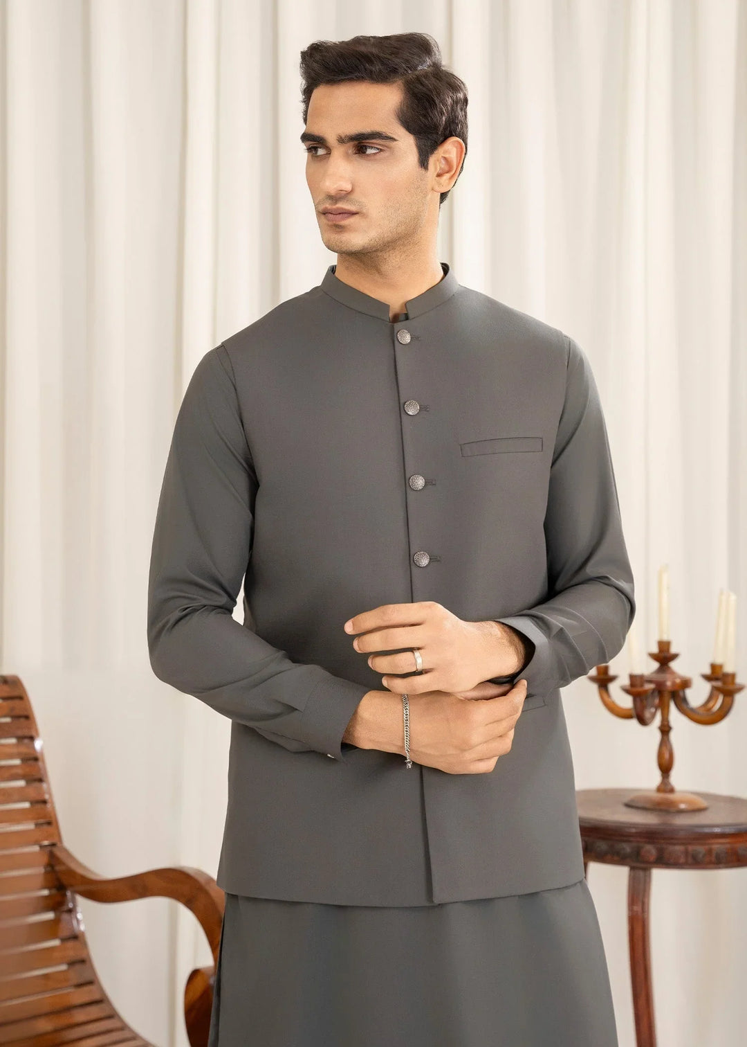 Shan-e-Buraq Mens Eastern Wash N Wear 3 Piece Nael - Formals Collection