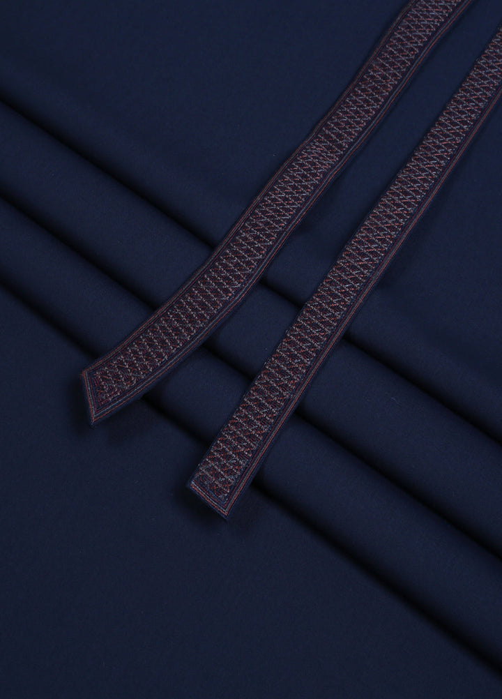 Monochorme by fabrich Men Unstitch 5-Colors Cross-Stitch Embroidered Bann/Placket Navy GTS-FE-019 - Casual Collection