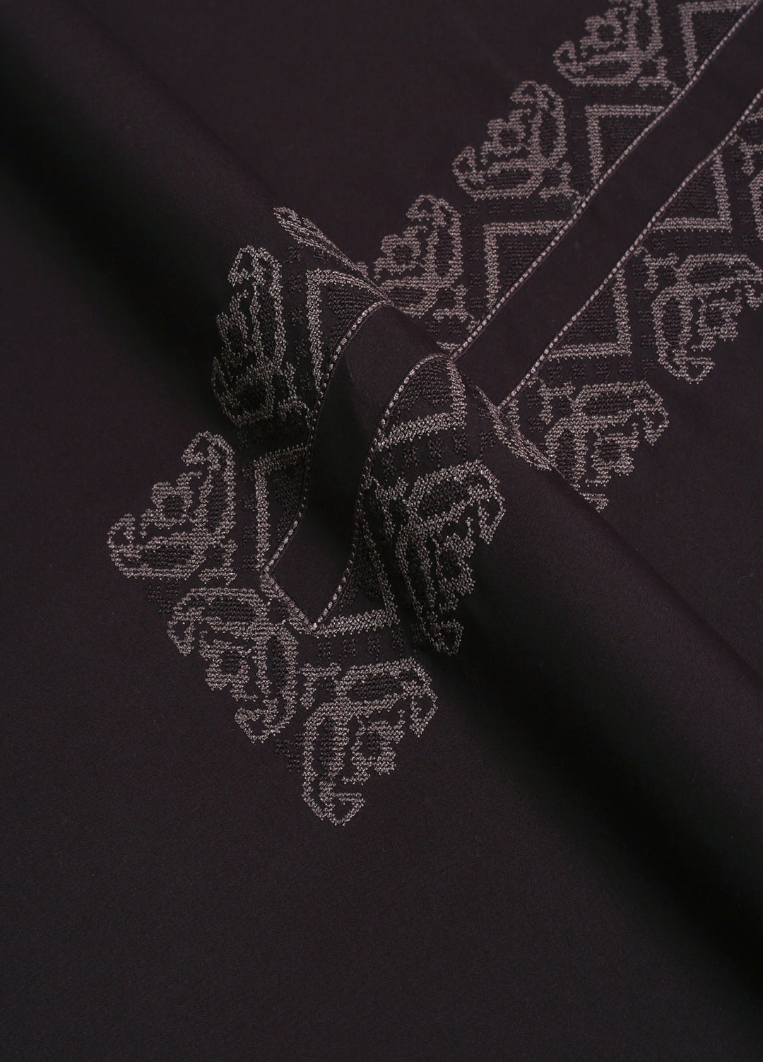 Monochorme by fabrich Men Unstitch Cross-Stitch Embroidered Neckline Kameez Shalwar Rustic GTS-FE-017 - Casual Collection