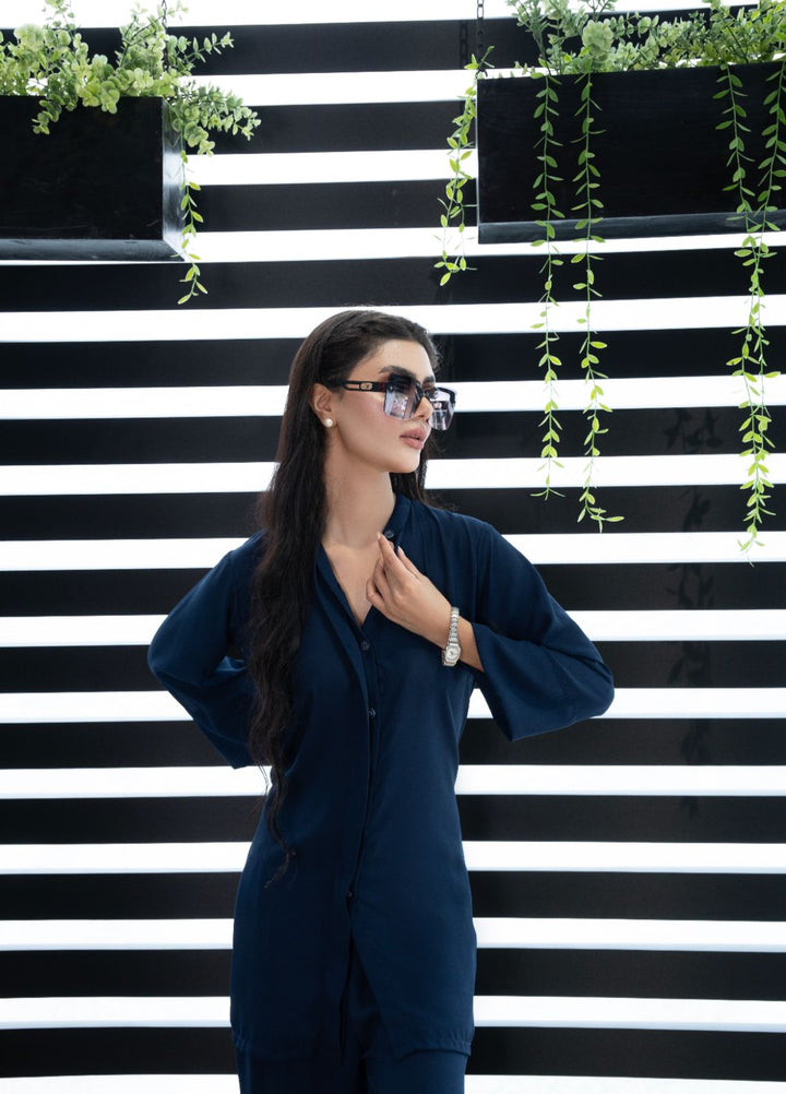 Evenmore by The Slay Wear Pret Crepe 2 Piece Navy Muse - Formals Collection