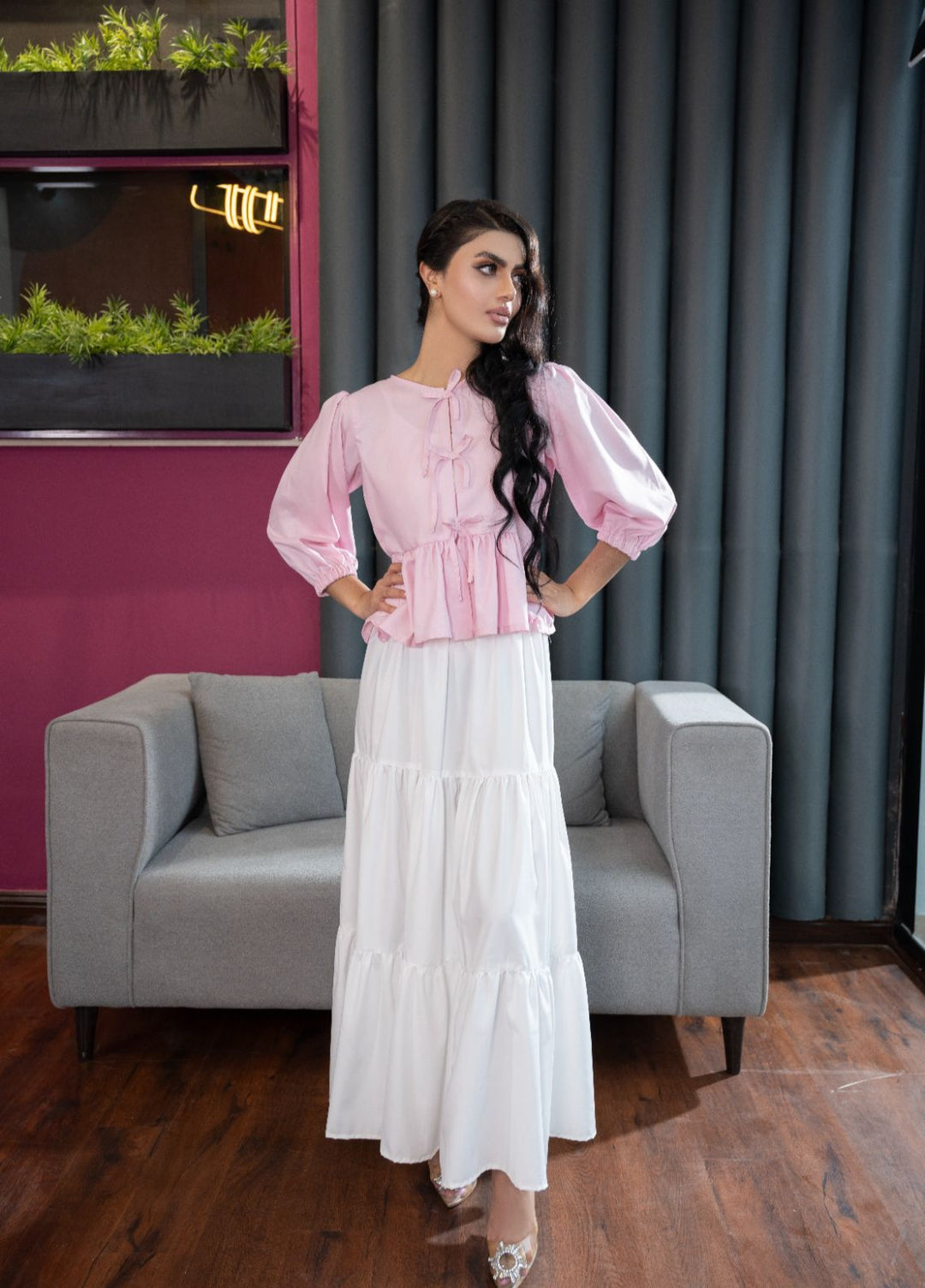 Evenmore by The Slay Wear Pret Tropical 1 Piece Essential Bow Top - Formals Collection