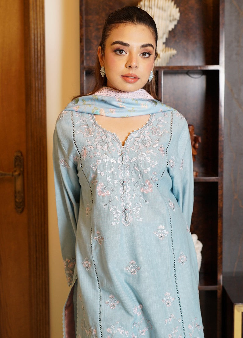Zyna Unstitched Embroidered Khaddar 3 Piece Zyral - Winter Collection