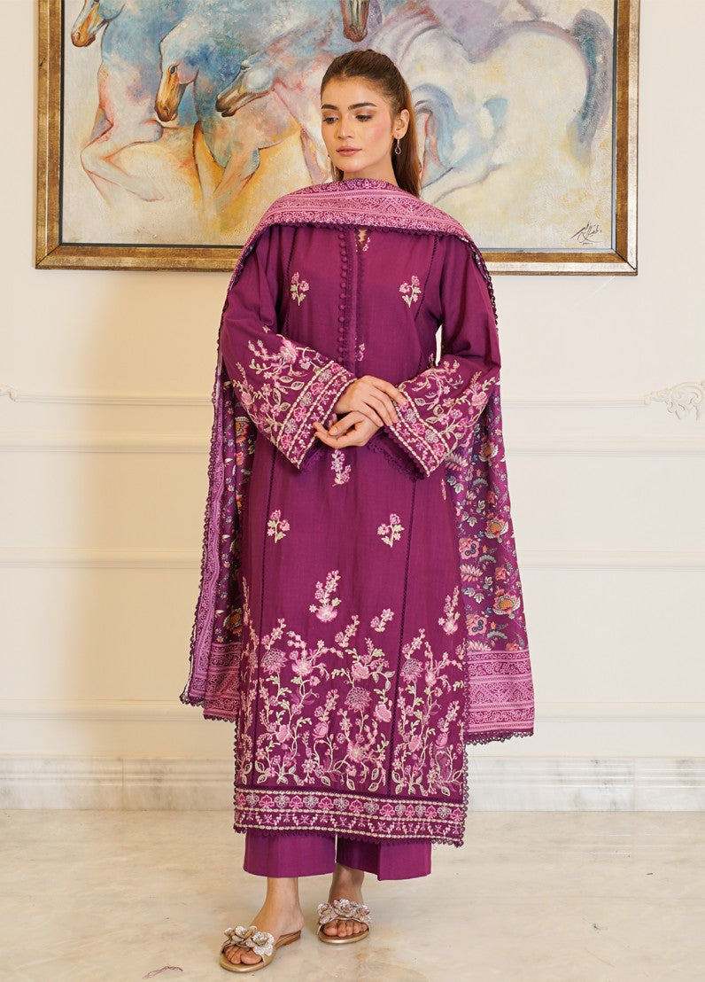 Zyna Unstitched Embroidered Khaddar 3 Piece Zyra - Winter Collection