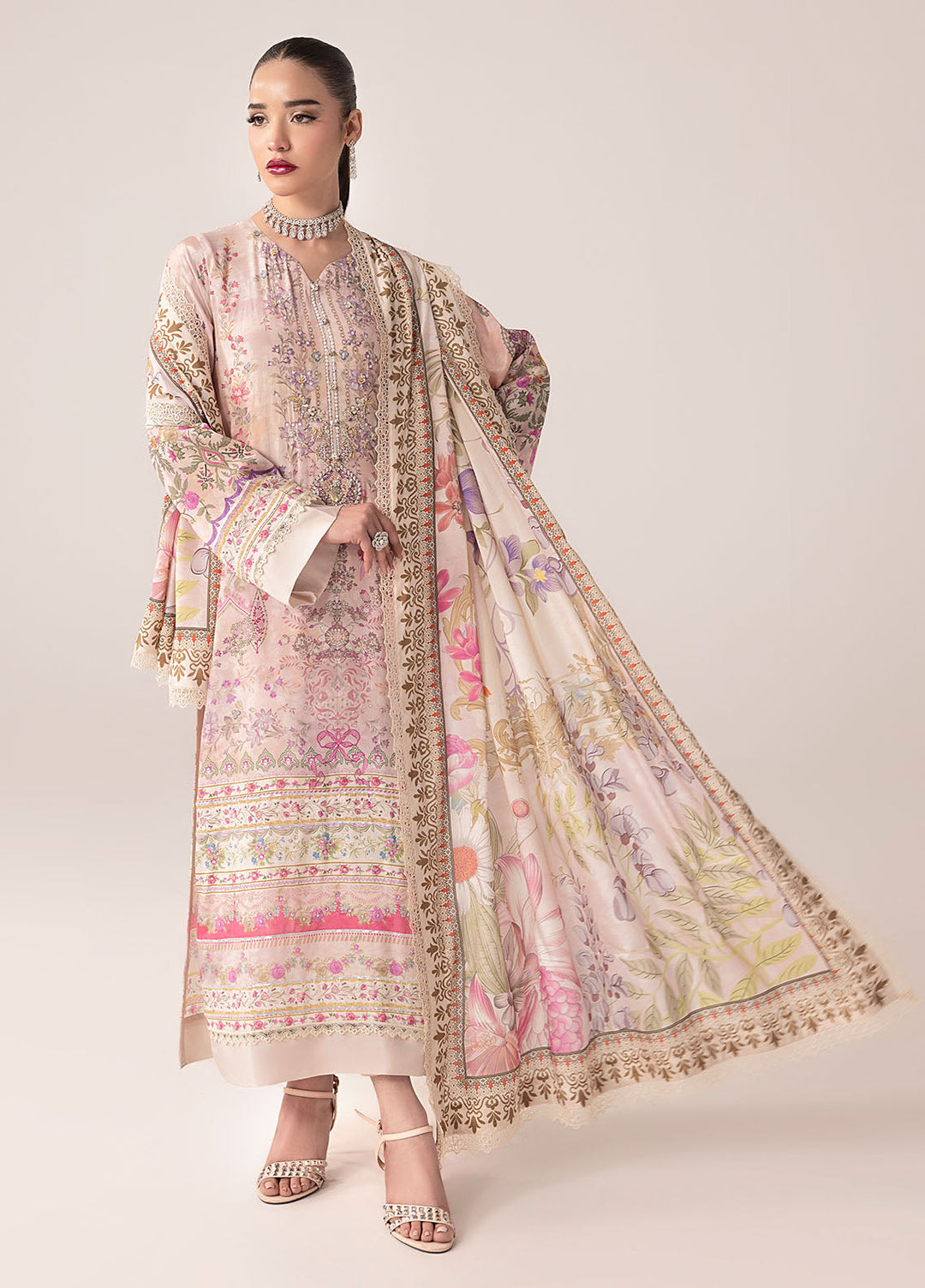 Sahane Ready To Wear Chiffon 3 Piece Suit Ct-15005 Zade Pret - Formals Collection