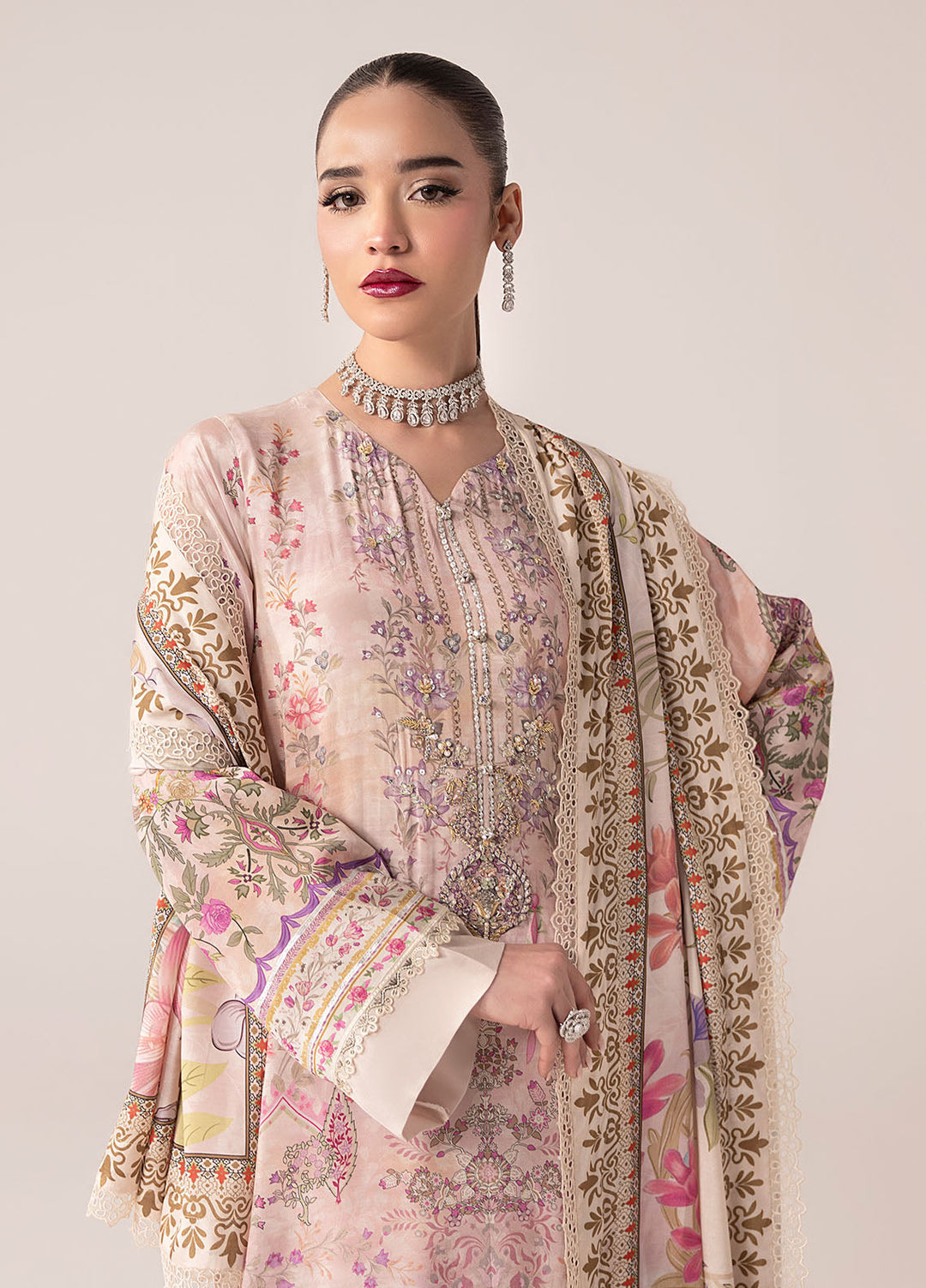 Sahane Ready To Wear Chiffon 3 Piece Suit Ct-15005 Zade Pret - Formals Collection