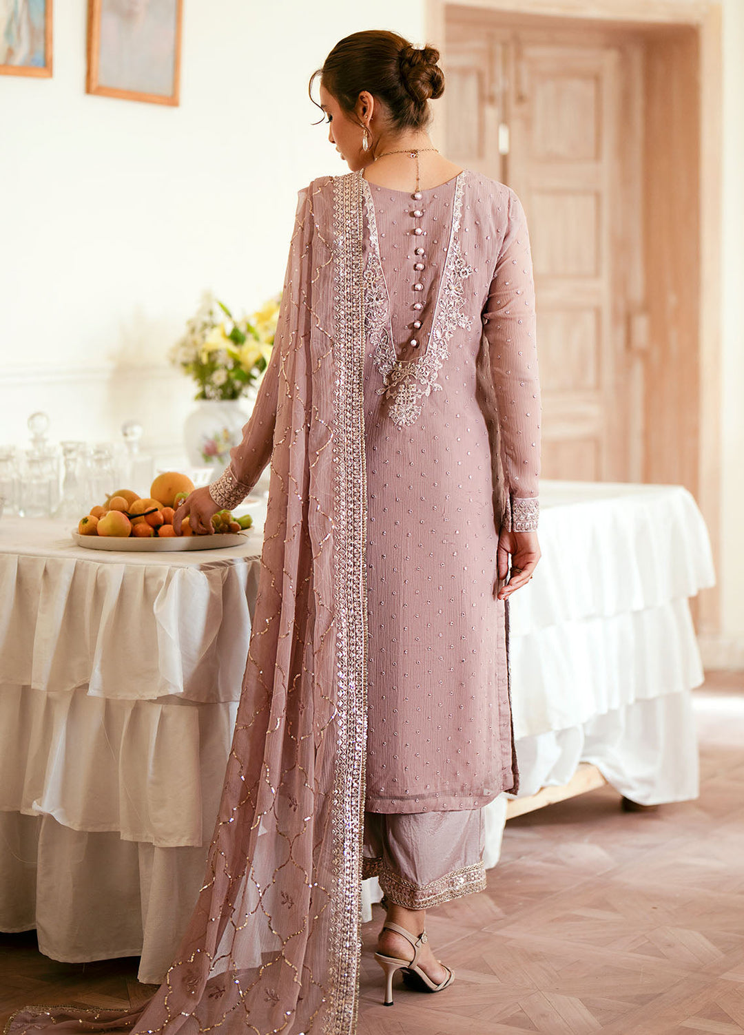 Sahane Ready To Wear Chiffon 3 Piece Suit El-1802 Elora Pret - Formals Collection