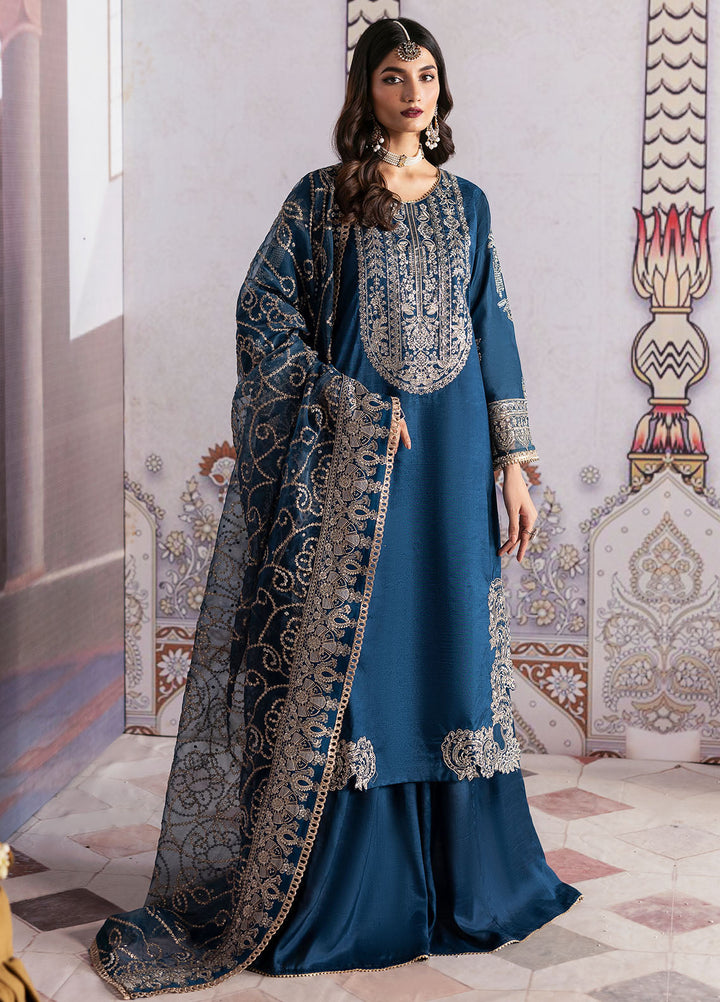 Sahane Ready To Wear Chiffon 3 Piece Suit Tsg-04 Azure Pret - Formals Collection