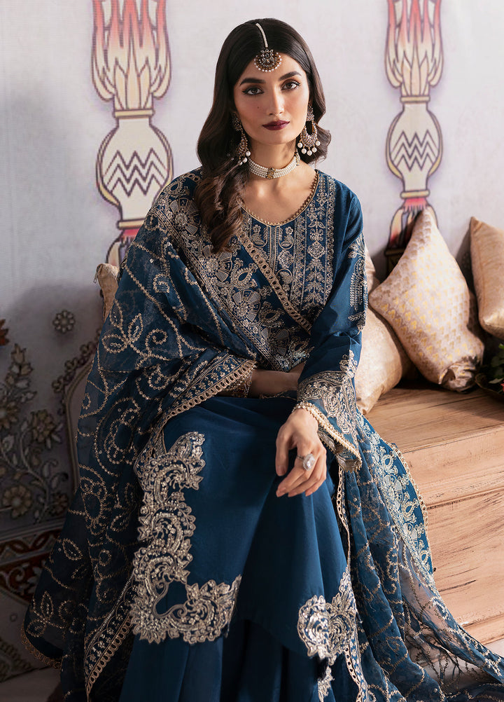 Sahane Ready To Wear Chiffon 3 Piece Suit Tsg-04 Azure Pret - Formals Collection