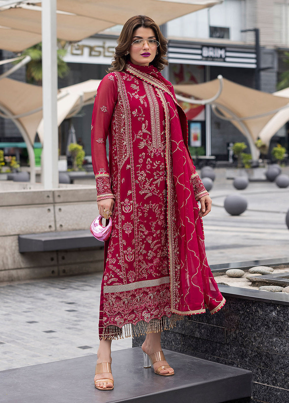 Sahane Ready To Wear Chiffon 3 Piece Suit Ct 25003 Dousee Pret - Formals Collection