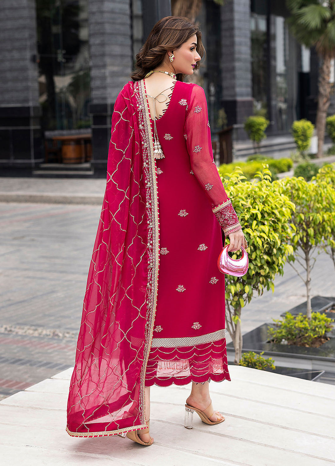 Sahane Ready To Wear Chiffon 3 Piece Suit Ct 25003 Dousee Pret - Formals Collection