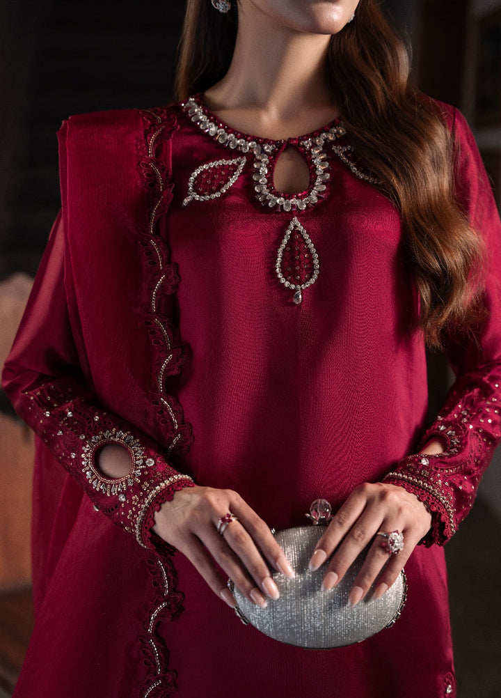 Amelia by Scherezade Women Pret Luxury Shisha Silk 3 Piece Rosette - Festive Collection