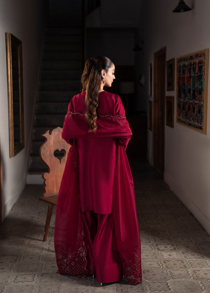 Amelia by Scherezade Women Pret Luxury Shisha Silk 3 Piece Rosette - Festive Collection