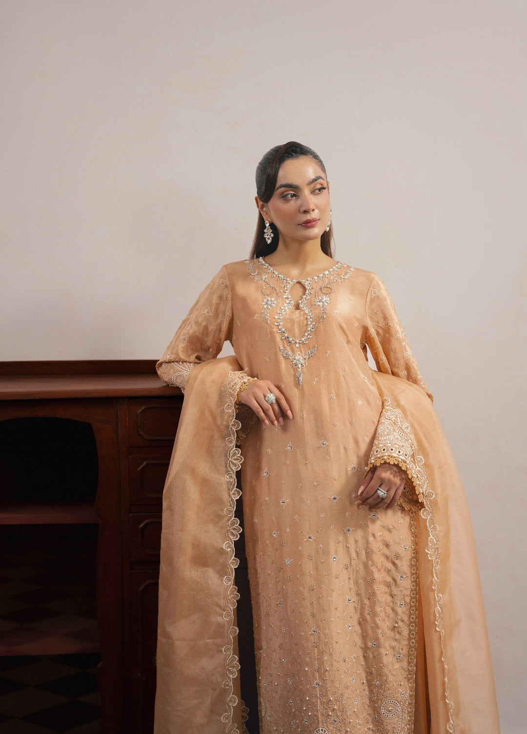 Amelia by Scherezade Women Pret Luxury Ramen Silk 3 Piece Coco - Festive Collection