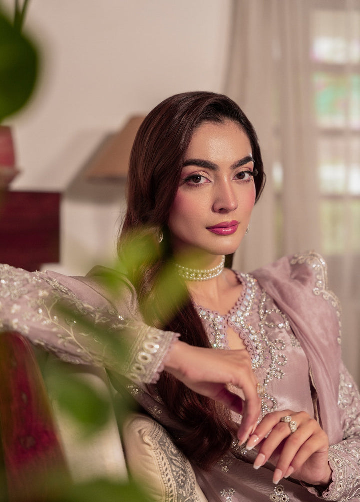 Amelia by Scherezade Women Pret Luxury Ramen Silk 3 Piece Maavi - Festive Collection