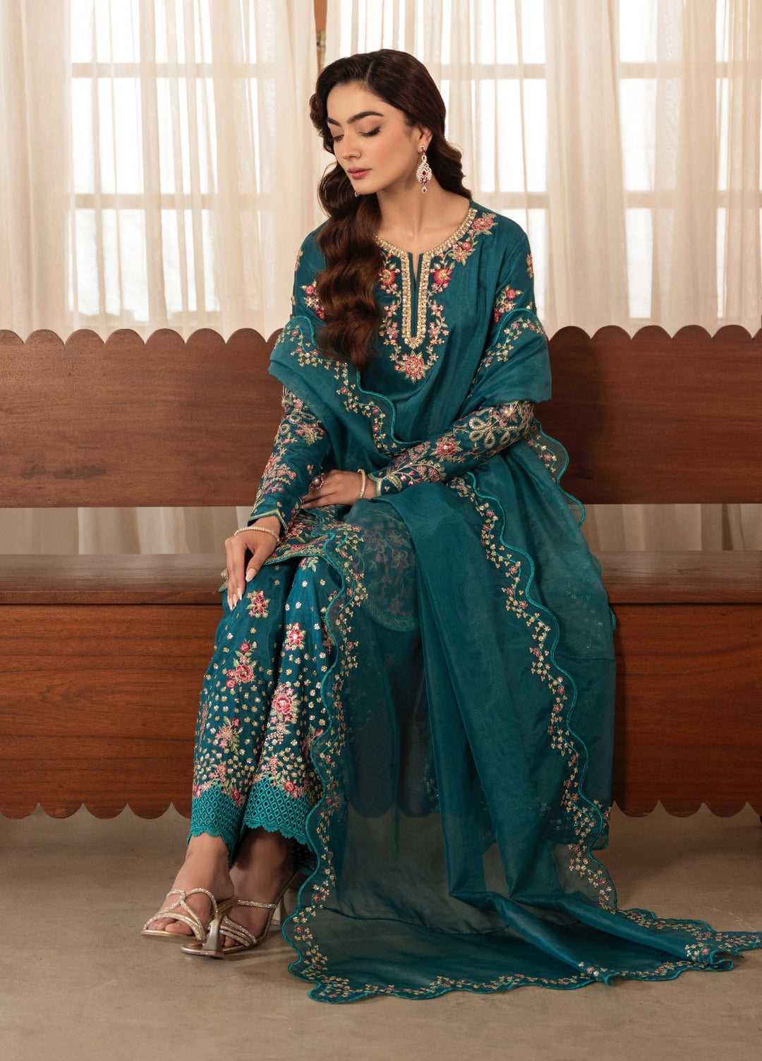 Amelia by Scherezade Women Pret Luxury Ramen Silk 3 Piece Zoe - Festive Collection