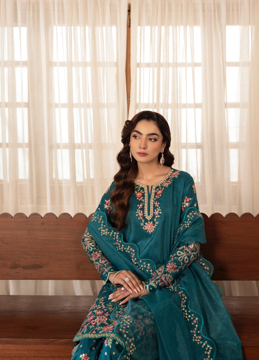 Amelia by Scherezade Women Pret Luxury Ramen Silk 3 Piece Zoe - Festive Collection