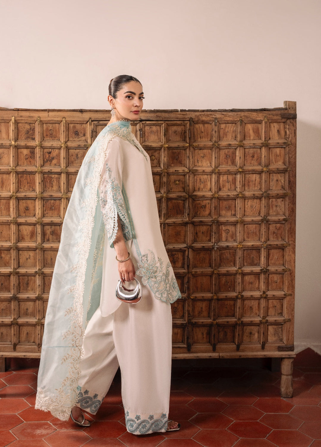 Amelia by Scherezade Women Pret Luxury Ramen Silk 3 Piece Twinkle - Festive Collection