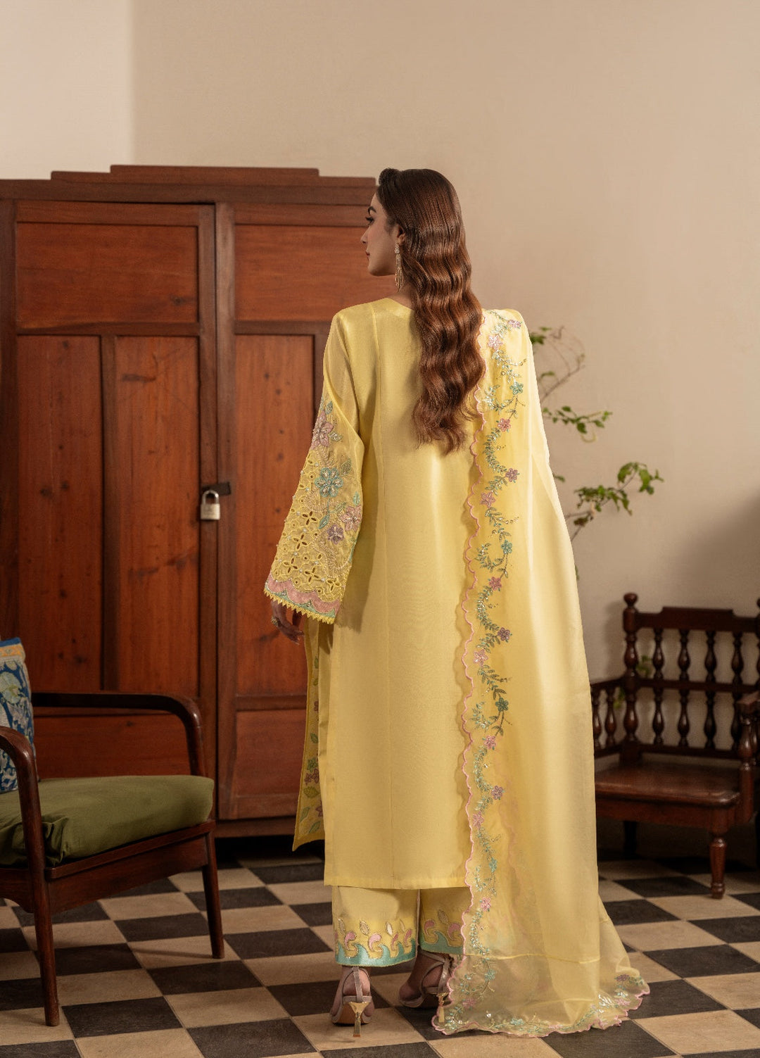 Amelia by Scherezade Women Pret Luxury Ramen Silk 3 Piece Buttercup - Festive Collection